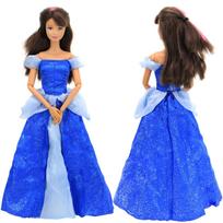 1x Klasikinė princesės retro suknelė lėlei Barbie Mėlyna puošni pokylio suknelė Drabužiai 11,5 colio lėlei Cosplay Pelenė