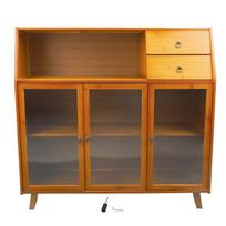 Kitchen Sideboard 3 Compartments 2 Shelves 2 Drawers Multifunction Buffet Cabinet Sideboard with 3 orange