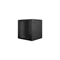 Lanberg | Rack cabinet 19" wall-mount 12U/600x600 (flat pack) with glass door | WF01-6612-10B | Black