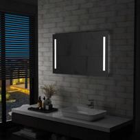 Sieninis vonios kambario veidrodis su LED, 100x60cm