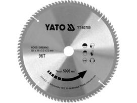 Yato TCT pjūklas medienai YT-60785, 305mm, 30mm, 2.2mm, 3.2mm, 96T, 5000min⁻¹, volframo karbidas