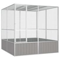 Paukščių narvas, pilkas, 213,5x217,5x211,5cm, plienas