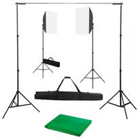 Fotostudijos komplektas su šviesdėžėmis ir fonu