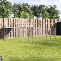 Voljeras šunims, sidabrinės spalvos, 8,47 m², plienas