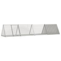Triušių narvas, pilkas, 403,5x80,5x71cm, galvanizuotas plienas