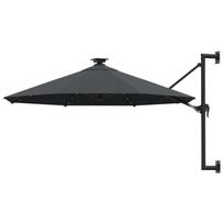 Prie sienos montuojamas sodo skėtis su LED, antracito, 300cm