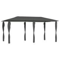 Pavėsinė su stulpų uždangalais antracito 2,98x5,3x2,59m 160g/m²