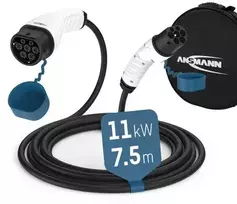 Ansmann 1900-0118 Type 2 automobilio įkrovimo laidas, 11kW, 7,5m