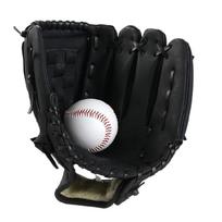 Kairiarankio beisbolo treniruočių pirštinė Softballo įžaidėjo treniruočių įranga PU odos lauko pirštinė vaikams, jaunimui, suaugusiems 9.5 inch kid juoda