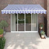Automatinė ištraukiama markizė, mėlyna ir balta, 3,5x2,5m