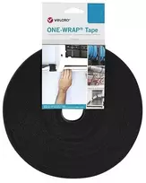 Velcro Lipni juosta su lipnia juosta, Kabelių raišteliai su lipnia juosta, Polipropilenas (PP), Juoda, 25000 mm, 13 mm, 1 vnt.