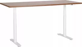 Beliani DESTINAS elektra reguliuojamas rašomasis stalas, ruda/balta, 180 cm, 80 cm