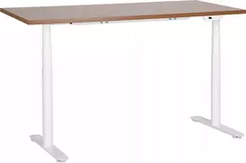 Beliani DESTINAS elektra reguliuojamas rašomasis stalas, ruda/balta, 160 cm, 72 cm