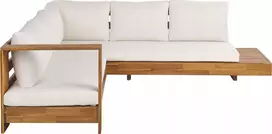 Lauko baldų komplektas Beliani Kampinė sofa sofa 5 vietai MARETTIMO Dešinioji Sertifikuota akacijos mediena Ruda