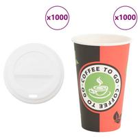 popieriniai kavos puodeliai su dangteliais 1000 vnt 16oz 400 ml