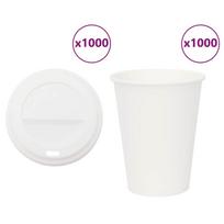 popieriniai kavos puodeliai su dangteliais 1000 vnt 12oz 300ml