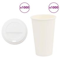 popieriniai kavos puodeliai su dangteliais 1000 vnt 16oz 400 ml