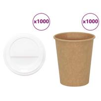 popieriniai kavos puodeliai su dangteliais 1000 vnt 8oz 200ml