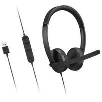 Lenovo Ausinės 4XD1P83425, USB-A, juodos, 140g, stereo, 20-20000Hz, 116dB, integruotas mikrofonas, valdymo blokas