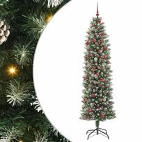 Dirbtinis lieknas Kalėdų medis su 300 LED Žalia ir balta 210 cm