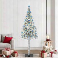 Kalėdų eglutė su 300 LED s stovu Balta 210 cm PE ir Plienas