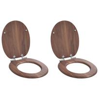 Tualeto sėdynė 2 pcs Ruda 44 x 38 cm MDF plokštė