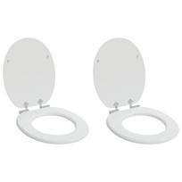 Tualeto sėdynė 2 pcs Balta 44 x 38 cm MDF plokštė