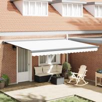 Ištraukiama markizė Balta 4 × 3 m Audinys ir aliuminis
