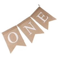 ONE Letter Burlap ONE Garland Festive Paper Chair Flag Banner Hanging Exquisite Baby First Party Decoration Birthday Party auksas