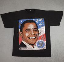 Barack Obama Shirt Mens 3XL Black Big Head Graphic 44th President Hip Hop Y2K S