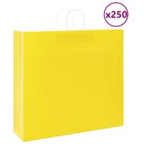 Popieriniai maišeliai 250vnt. su rankenomis geltonos 54x15x49cm