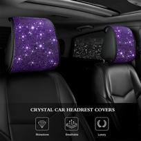 2 vnt. Bling automobilio galvos atramos užvalkalai moterims, pilni kalnų krištolo, tinka daugumai automobilių 2PCS
