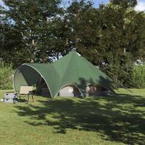 Teepee palapinė su stogu Žalia ir Pilka 600 x 600 x 347 cm
