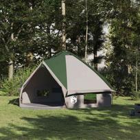 Teepee palapinė su stogu Žalia ir balta 490 x 410 x 210 cm