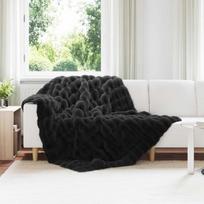 Dirbtinio Zefyro Pūkuotas Patalynė 4 pcs Juoda 150 x 220 cm