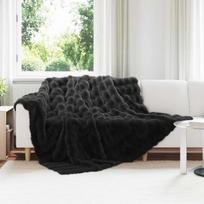 Dirbtinio Zefyro Pūkuotas Patalynė 4 pcs Juoda 240 x 270 cm