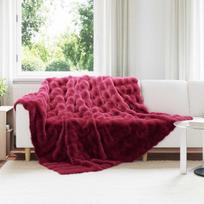 Dirbtinio Zefyro Pūkuotas Patalynė 4 pcs Bordo raudona