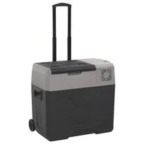 Šaltdėžė su ratukais ir rankena, juoda ir pilka, 30l, PP