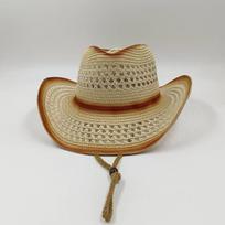 New western cowboy straw hat unisex national style jazz hat sun hat outdoor sun hat casual hatNew western cowboy straw hat unise S56-58cm