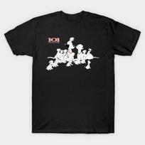 Men Black Print T-shirt 101 Dalmatians No-Cut Transfer Paper Print Cotton Tshirt S juoda