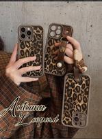 Leopard Print Wrist Strap for iPhone 11/12/13/14/15/16 Pro Max Cases - Internet Celebrity Style 15 bronza