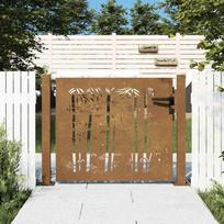 Sodo vartai, 100x100 cm, Corten plienas, bambuko dizainas