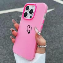 Cute Double Heart Jelly 2-in-1 Dopamine Phone Case for Samsung Galaxy S26 S25 S24 S23 S22 S21 Ultra Plus Luxury Cover S25 S23 FE Galaxy S25 rožinė raudona spalva