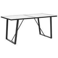 Valgomojo stalas, baltas, 160x80x75cm, grūdintas stiklas
