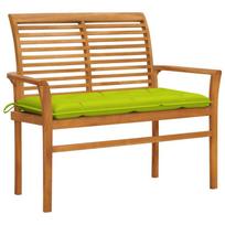 Sodo suoliukas su šviesiai žalia pagalvėle, 112cm, tikmedis