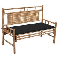 Sodo suoliukas su pagalvėle, 120cm, bambukas