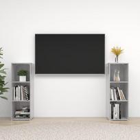 Televizoriaus spintelės, 2vnt., pilkos, 107x35x37cm, MDP