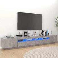 Televizoriaus spintelė su LED, betono pilka, 260x35x40cm