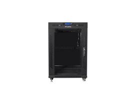 LANBERG 19" free-standing rack cabinet, 15U/600x600 (flat pack) with glass door and LCD | FF01-6615-12BL | Black