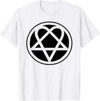 Heartagram: Pentagram Gothic Symbol Funny Cotton Tee - MADE IN USA S
